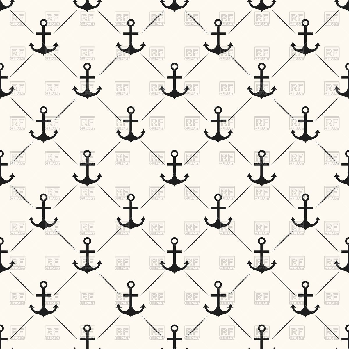 1200x1200 Seamless Nautical Pattern With Anchor Vector Image Of Backgrounds