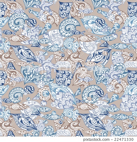 450x468 Vintage Vector Nautical Pattern
