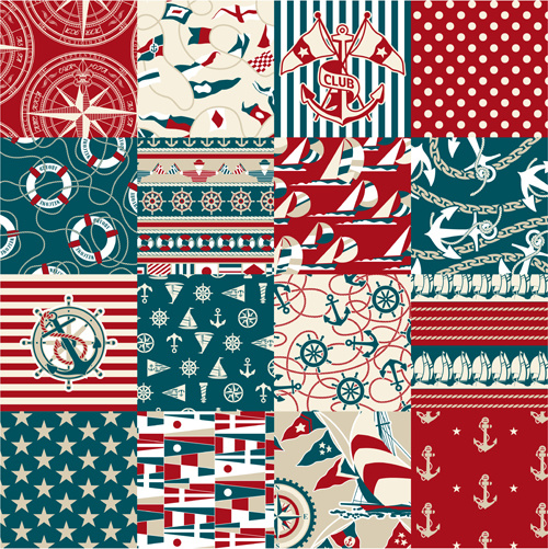 500x501 Different Nautical Pattern Vector Set Free Vector In Encapsulated