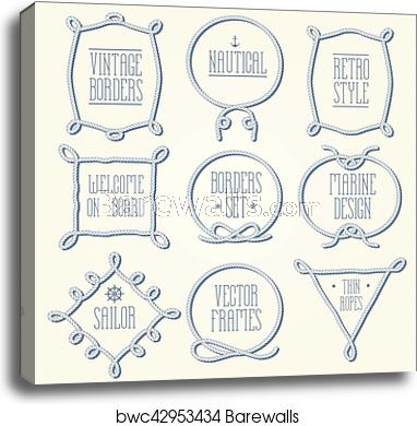 382x390 Nautical Rope Borders, Canvas Print Barewalls Posters Prints