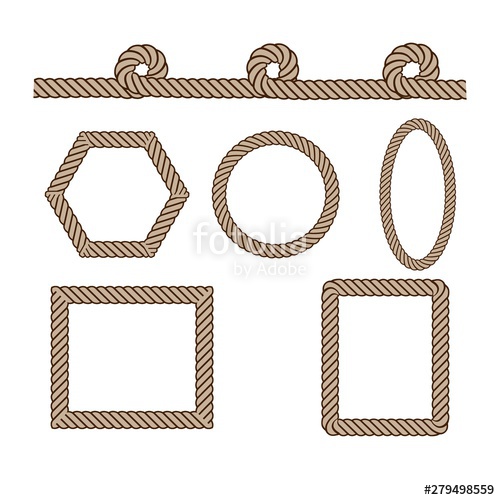500x500 Nautical Rope Round And Circle Rope Frames, Cord Borders Sailing