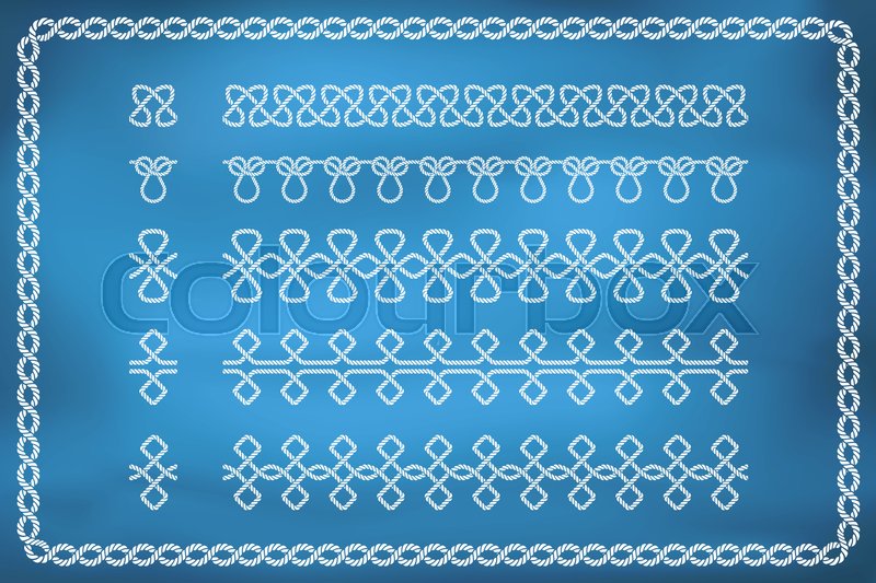 800x533 Set Of Nautical Rope Seamless Borders, Stock Vector Colourbox