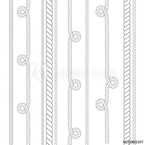 500x500 Vector Outline Nautical Rope Patterns Thin And Thick For Use As