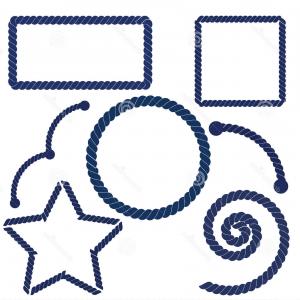 300x300 Photostock Vector Nautical Rope Frame Vector Set Navy Blue