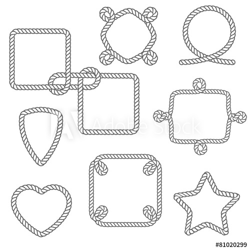 500x500 Set Of Nautical Rope Frames