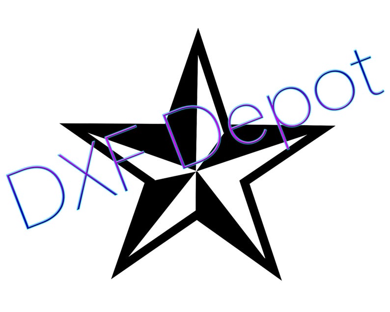 794x635 Nautical Star Dxf Format Cnc Vector Art Clip Etsy