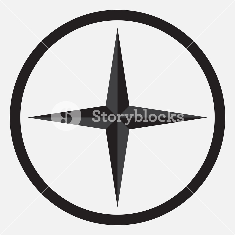 1000x1000 Compass Star Icon Monochrome Black White Compass And Star