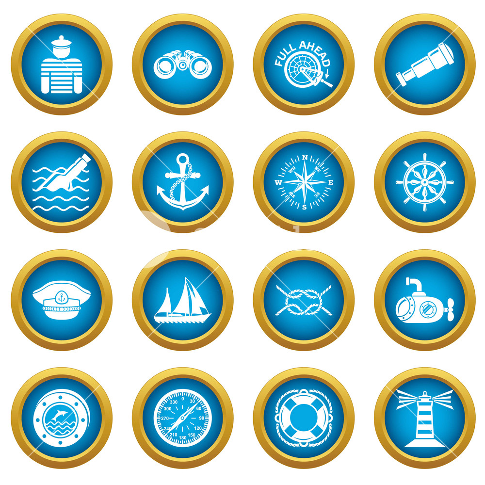 1000x1000 Nautical Icons Set Simple Illustration Of Nautical Vector