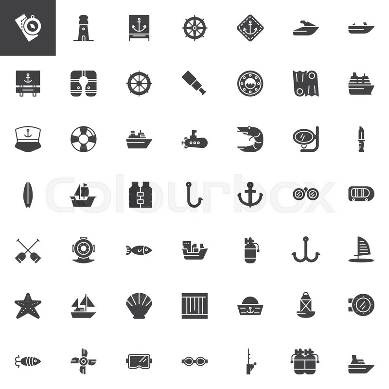 800x800 Nautical Vector Icons Set, Modern Stock Vector Colourbox