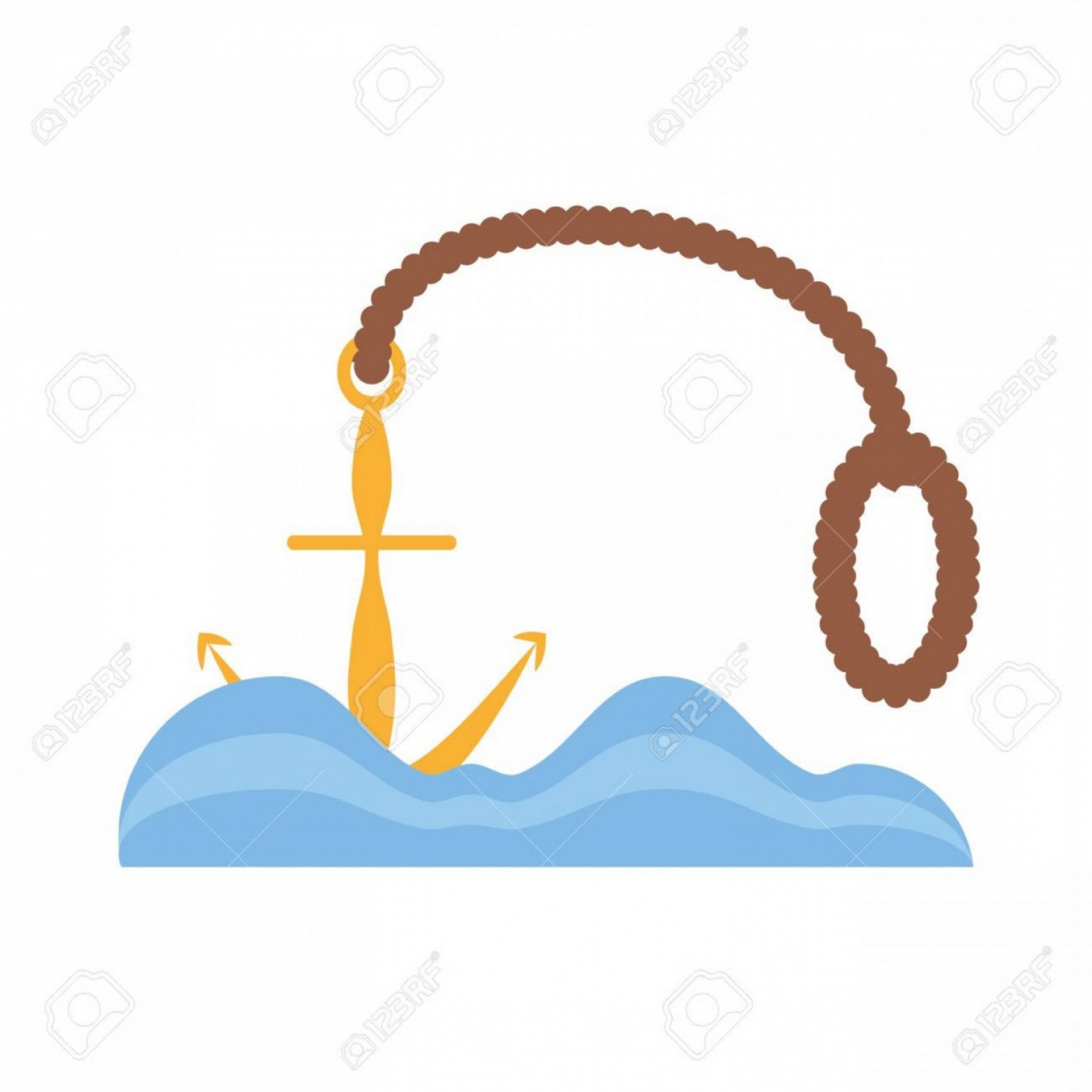 2695x2695 Photostock Vector Anchor Rope Marine Nautical Vector Illustration