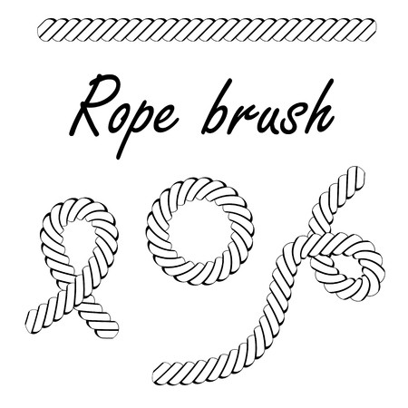 450x450 Vector Illustration Black And White Rope Nautical Vector Pattern