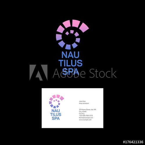500x500 Spa Logo Nautilus Spa Logo Helix Emblem Visiting Card