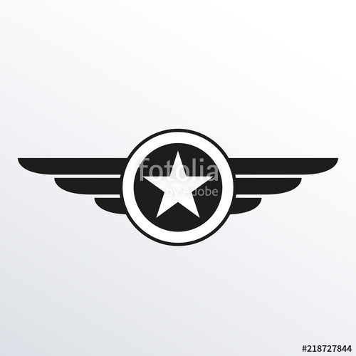 500x500 Wings With Star Icon Winged Logo Template Air Force Badge, Army