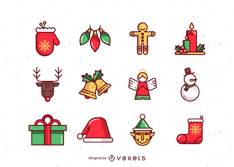 800x570 Hermoso Vector De Iconos De Navidad