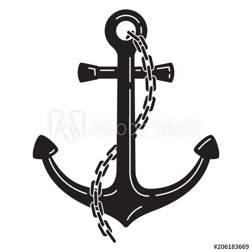 500x500 Anchor Vector Helm Logo Icon Boat Nautical Maritime Chain Ocean