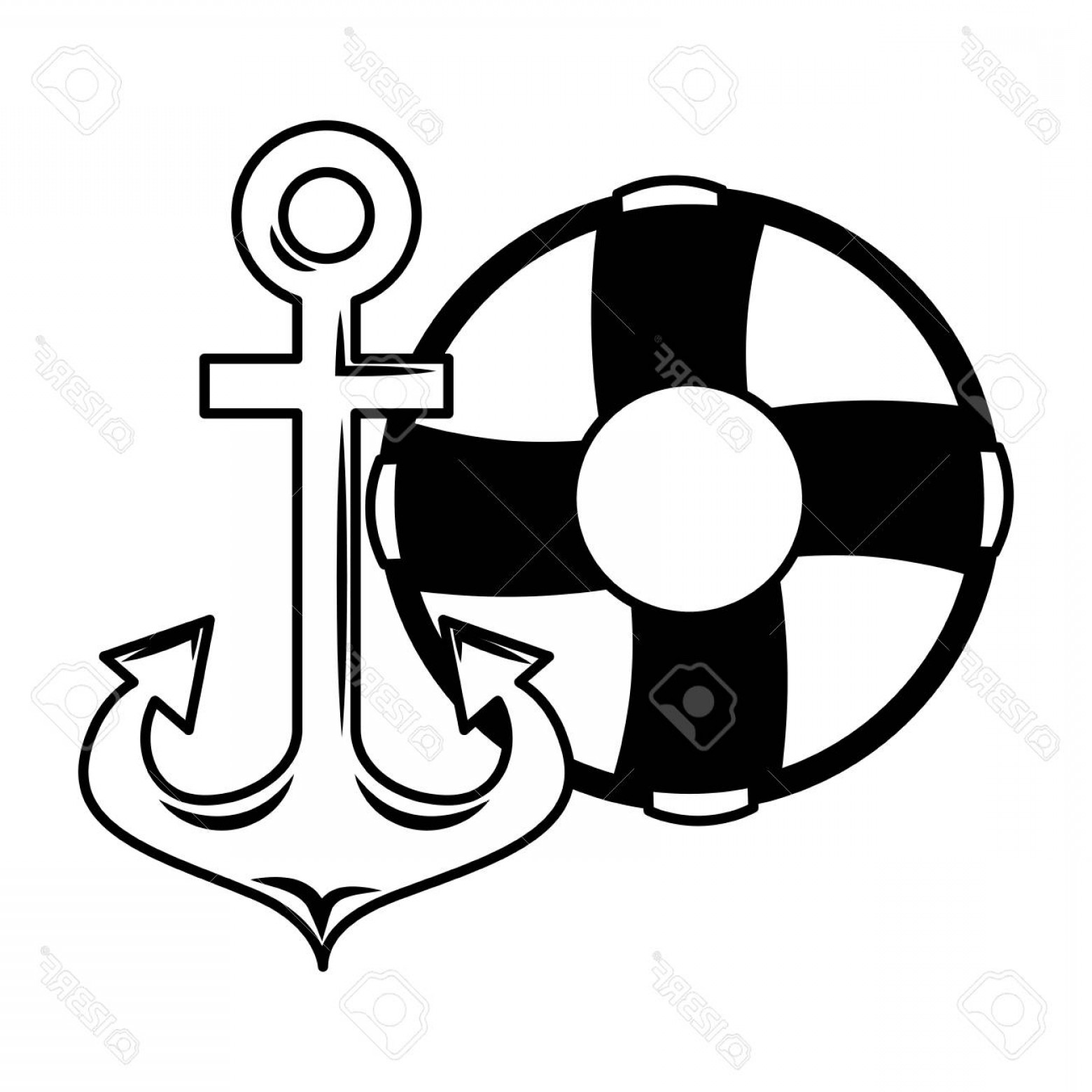 1560x1560 Photostock Vector Maritime Anchor And Lifebuoy Navy Vector