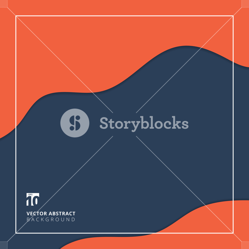 1000x1000 Abstract Paper Cut Wave Layer Navy Blue And Orange Color