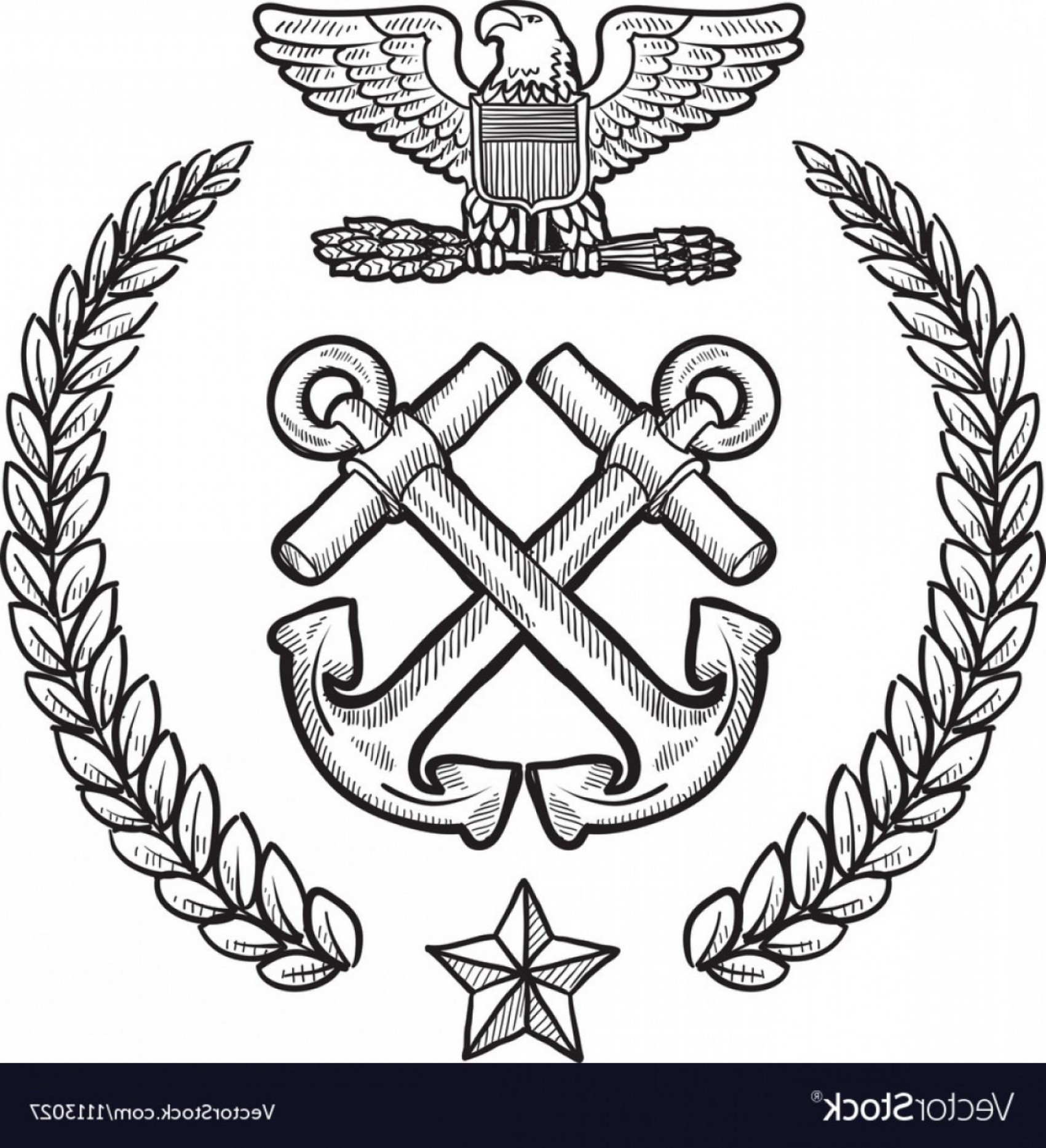 1701x1866 Doodle Us Military Wreath Navy Vector Soidergi