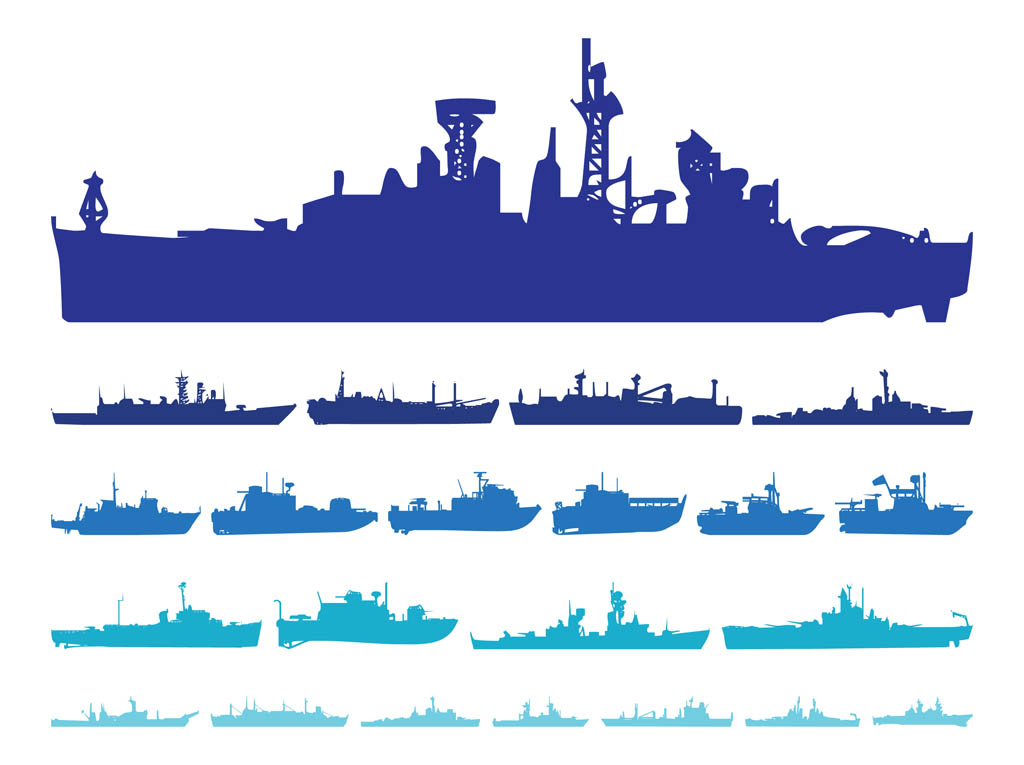 1024x765 Ship Silhouettes Set Vector Art Graphics