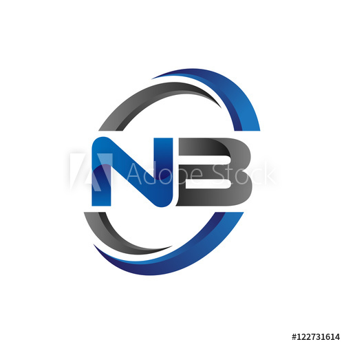 500x500 Simple Modern Initial Logo Vector Circle Swoosh Nb