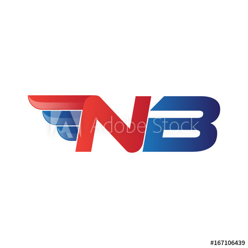 500x500 Fast Initial Letter Nb Logo Vector Wing