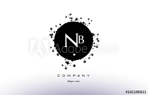 500x322 Nb N B Circle Grunge Splash Alphabet Letter Logo Vector Icon