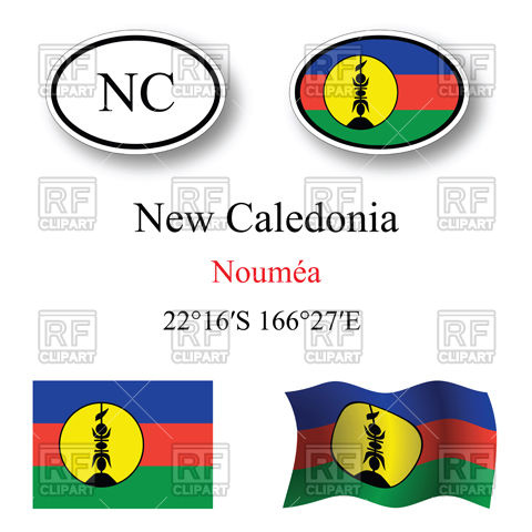 480x480 Oval Label With Flag Of New Caledonia Vector Image Of Signs