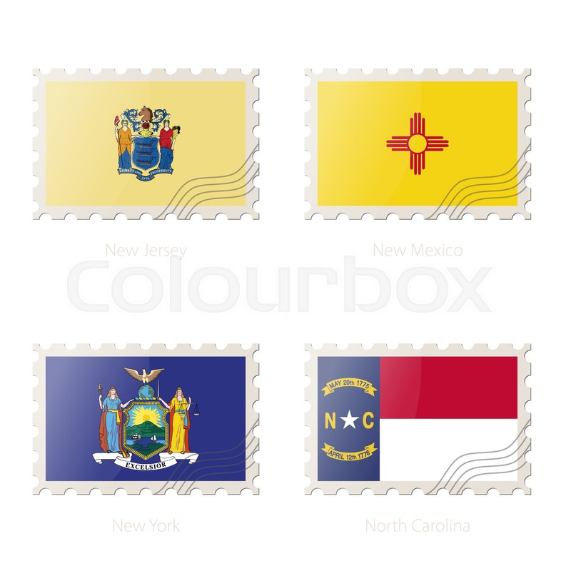 800x800 Postage Stamp With The Image Of New Stock Vector Colourbox
