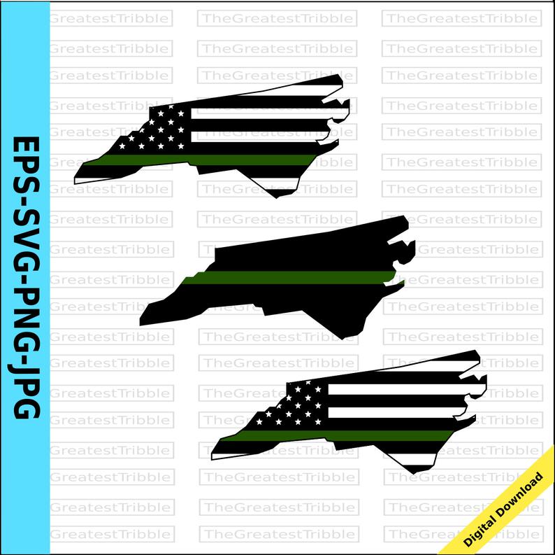 794x793 Thin Green Line North Carolina Usa Flag Thin Green Line Flag Etsy