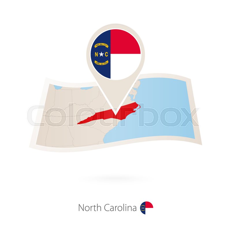 800x800 Folded Paper Map Of North Carolina Stock Vector Colourbox