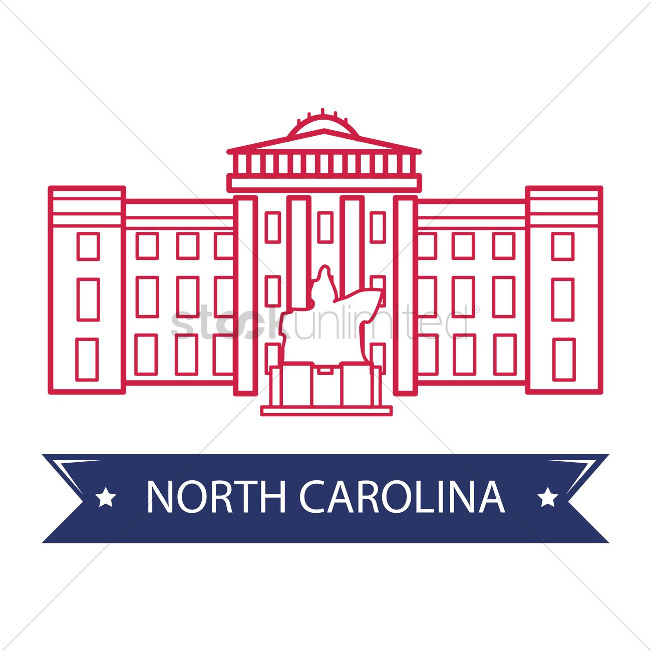 1300x1300 North Carolina State Capitol Vector Image