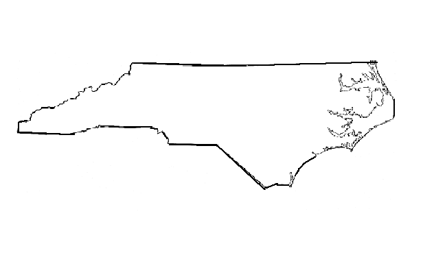 616x388 North Carolina State Map Outline