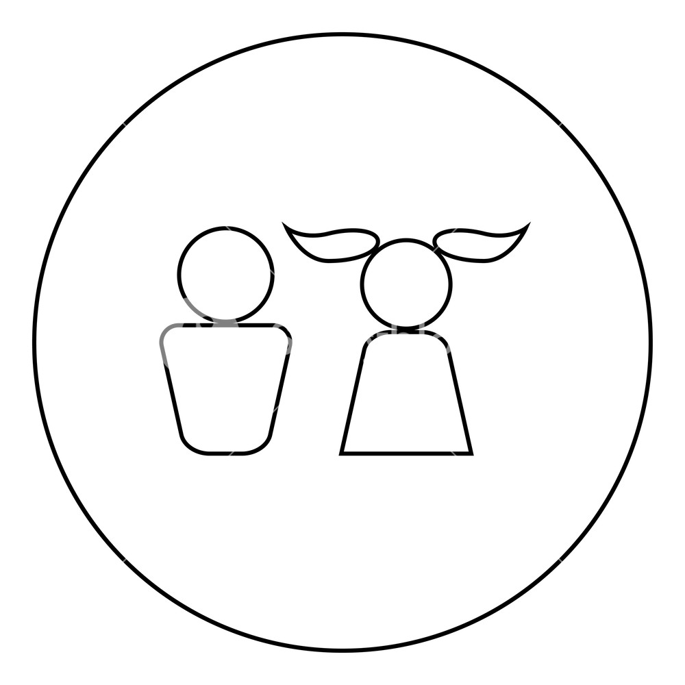 1000x1000 Boy And Girl Icon Black Color In Circle Outline Vector