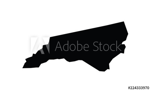 500x300 North Carolina Outline Map Black Usa State Borders Black Vector