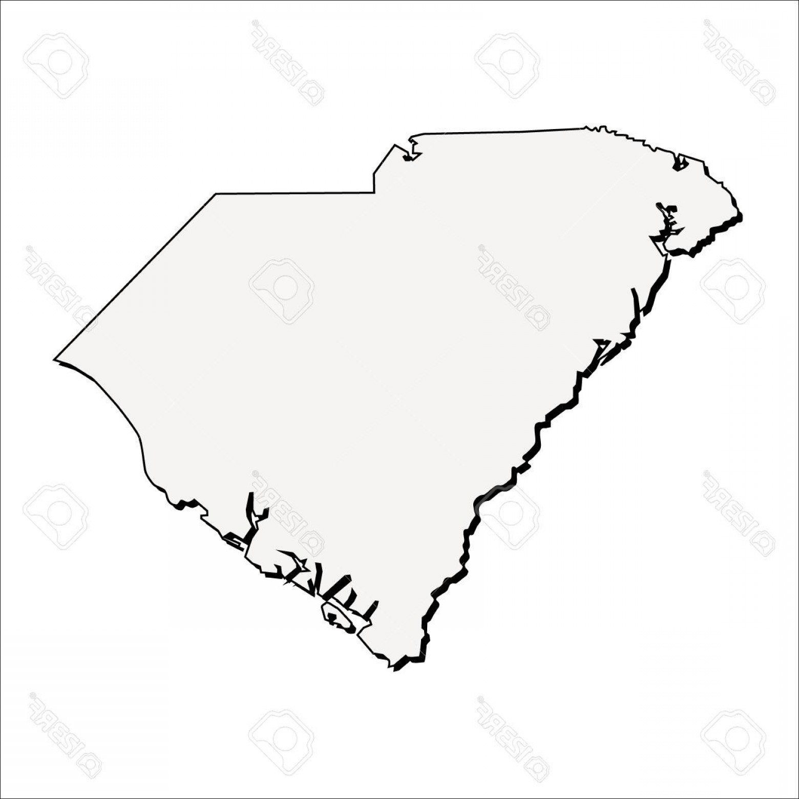 1560x1560 Photostock Vector Vector South Carolina State D Outline Map
