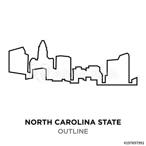 500x500 North Carolina State Outline On White Background