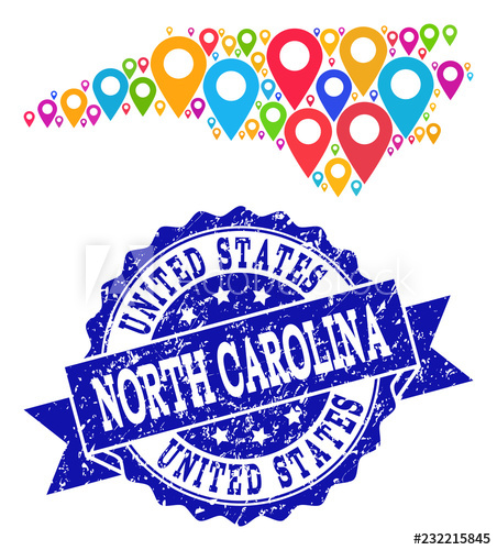 452x500 Compositions Of Colorful Map Of North Carolina State And Grunge