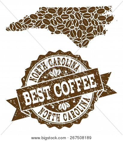 410x470 Compositions Of Coffee Map Of North Carolina State And Grunge