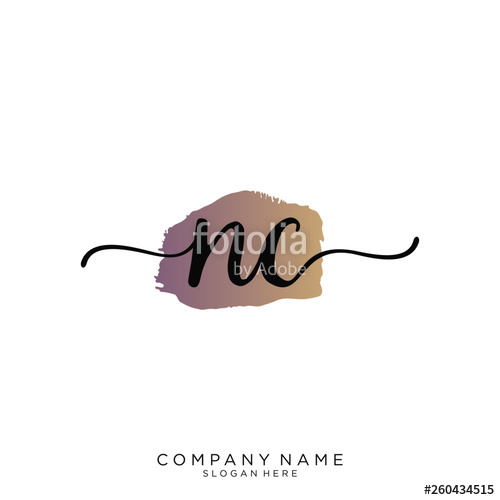500x500 Nc Initial Handwriting Logo Vector Stock Image And Royalty Free