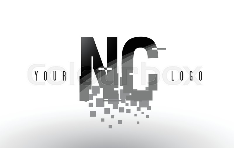 800x508 Nc N C Pixel Letter Logo With Digital Stock Vector Colourbox