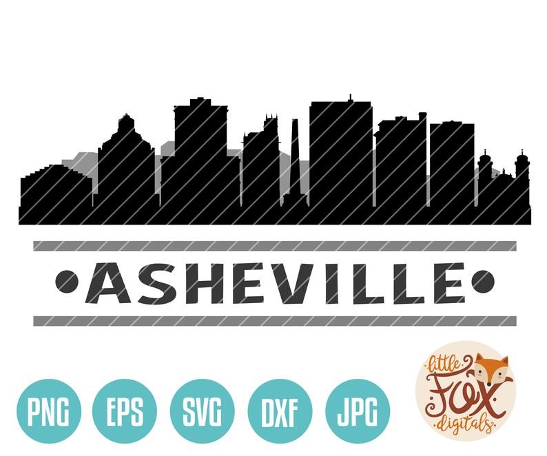 794x662 Vector Asheville North Carolina Usa Skyline City Etsy