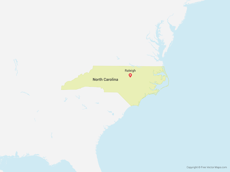 460x345 Vector Maps Of North Carolina Free Vector Maps