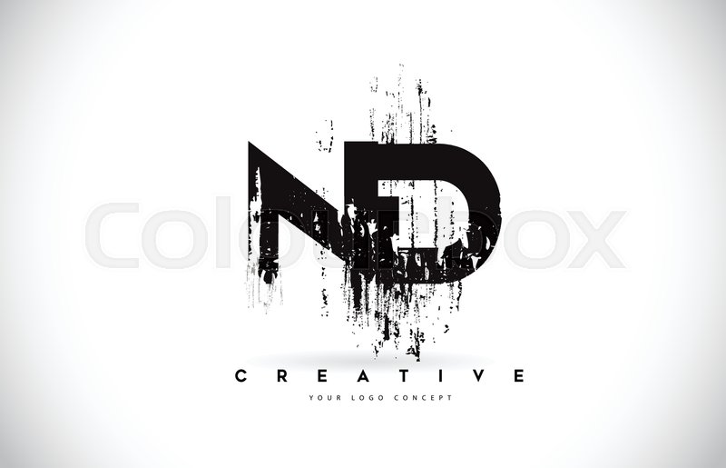 800x515 Nd N D Grunge Brush Letter Logo Design Stock Vector Colourbox