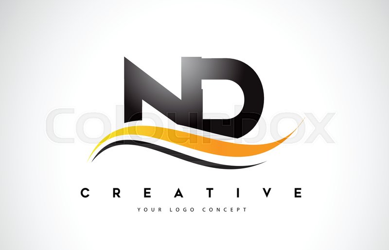 800x515 Nd N D Swoosh Letter Logo Design With Stock Vector Colourbox