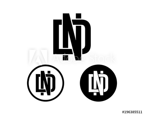 500x400 Initial Name Letter Nd Or Dn Sign Symbol Icon Flat Logo Vector Set