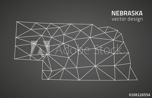 500x325 Nebraska Outline Grey Vector Map
