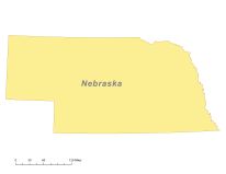 206x159 Free Digital Nebraska Outline Blank Map