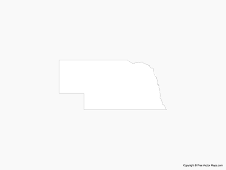 460x345 Vector Map Of Nebraska