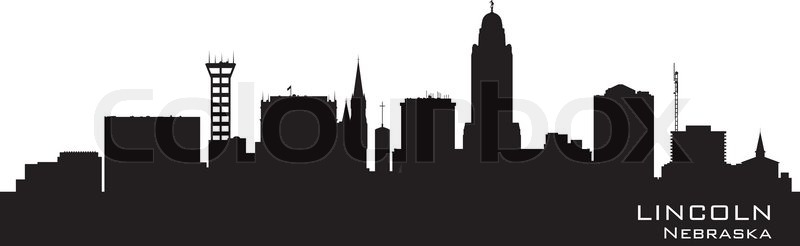 800x246 Lincoln Nebraska Skyline Detailed Stock Vector Colourbox