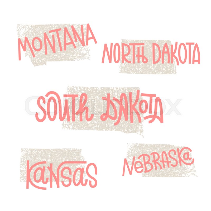 800x800 Montana, North Dakota, South Dakota, Stock Vector Colourbox